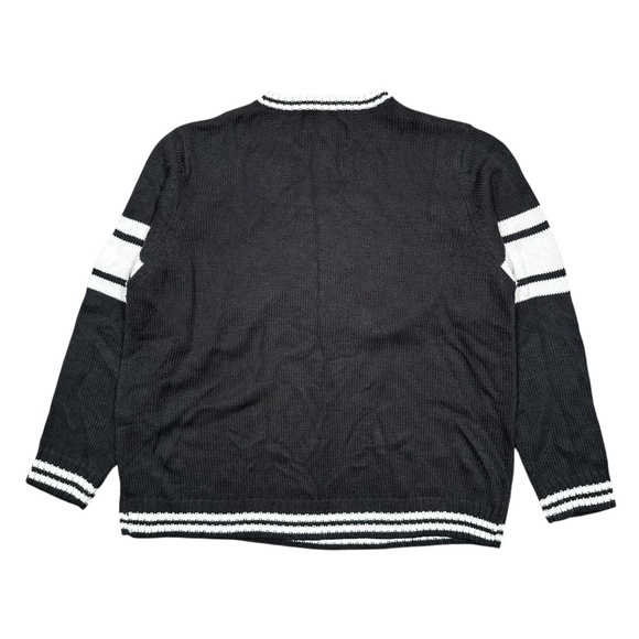 Vintage Hockey NHL Quebec Nordiques Black White V Neck Sweater Mens 2XL - Picture 2 of 6